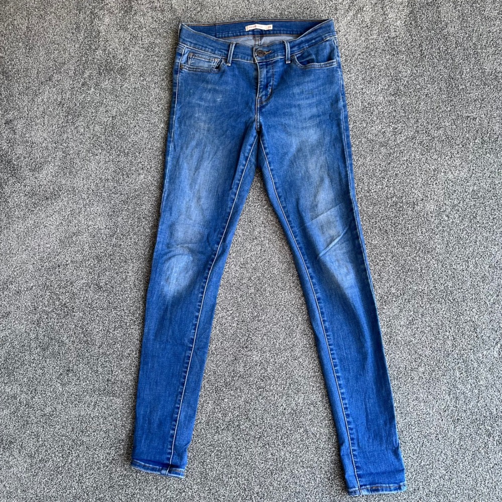Levis 710 Super Skinny Jeans Womens 28 Medium Wash Blue Denim Mid Rise Stretch